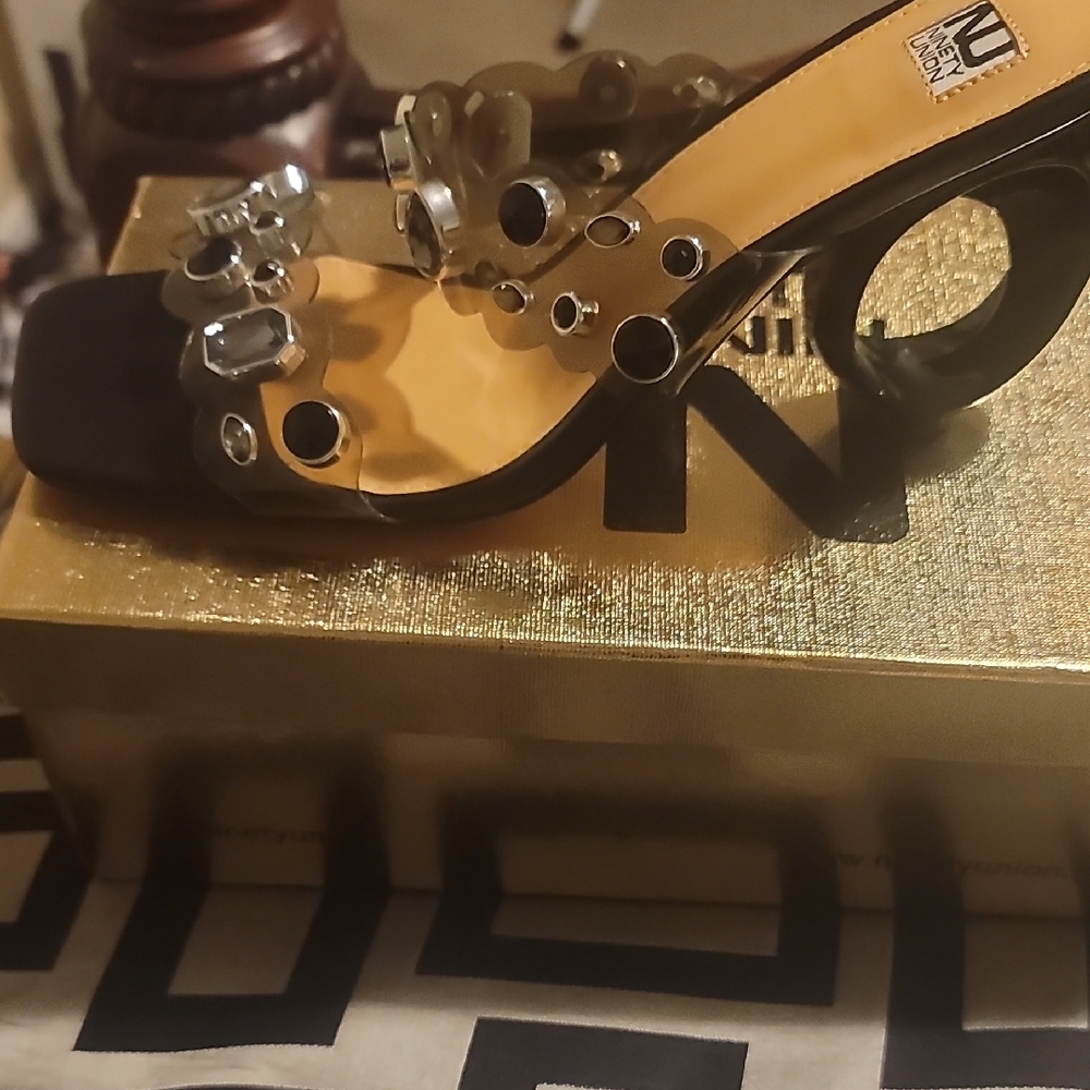 Elegant Black and Silver Women's Heels